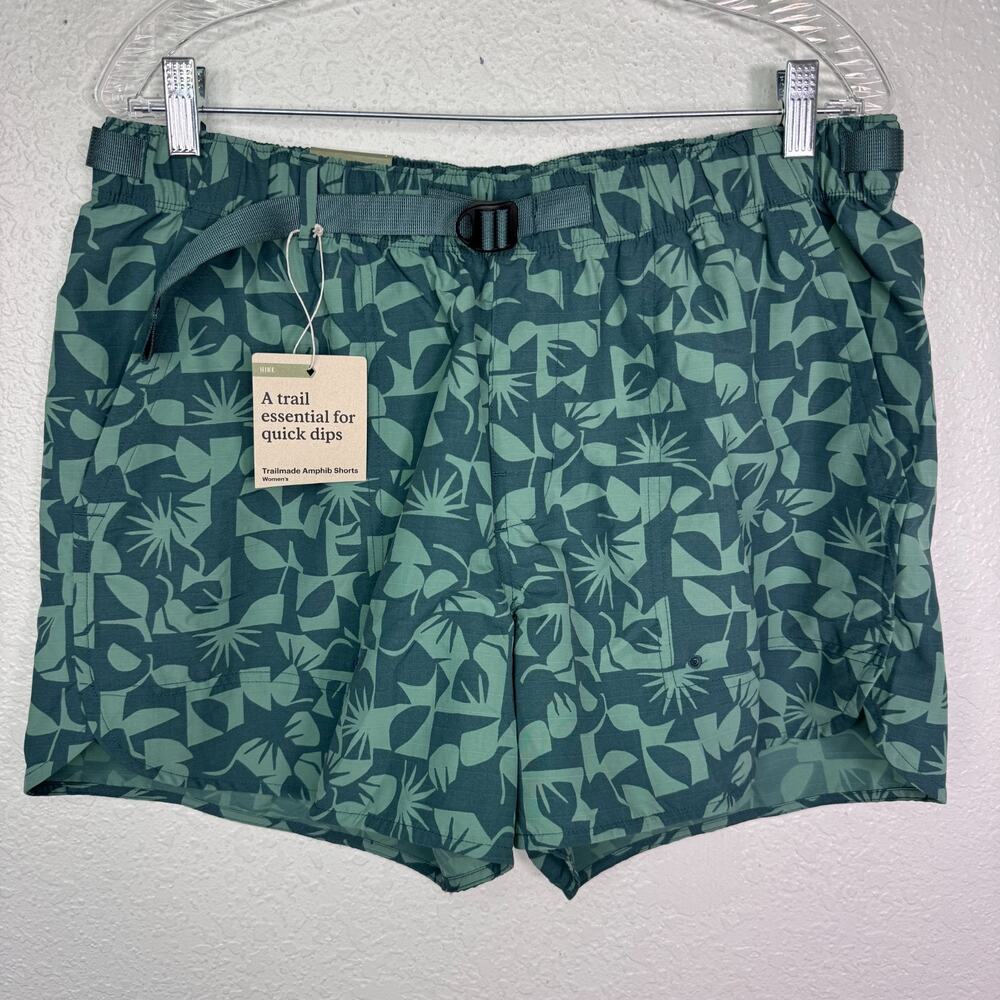 REI Trail Made Amphib Shorts Womens Large Hiking Hike Swim Sun Peak Jasper Green - Picture 1 of 10